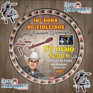 Mais um grande evento em nossa linda e querida Ouvidor, 16° roda de violeiros, realização do Locutor Ouvidorense Emerson Camargo o Cowboy do Rádio. Neste domingo, 07 de maio às 14h no ranchão da festa do Rosário. Publicado por: Marlon Ferreira da Silva Radialista Ouvidorense, Graduado em Gestão Pública e pós graduado em Comunicação e Oratória. Web Rádio e Blog Interativa 100% Ouvidorense